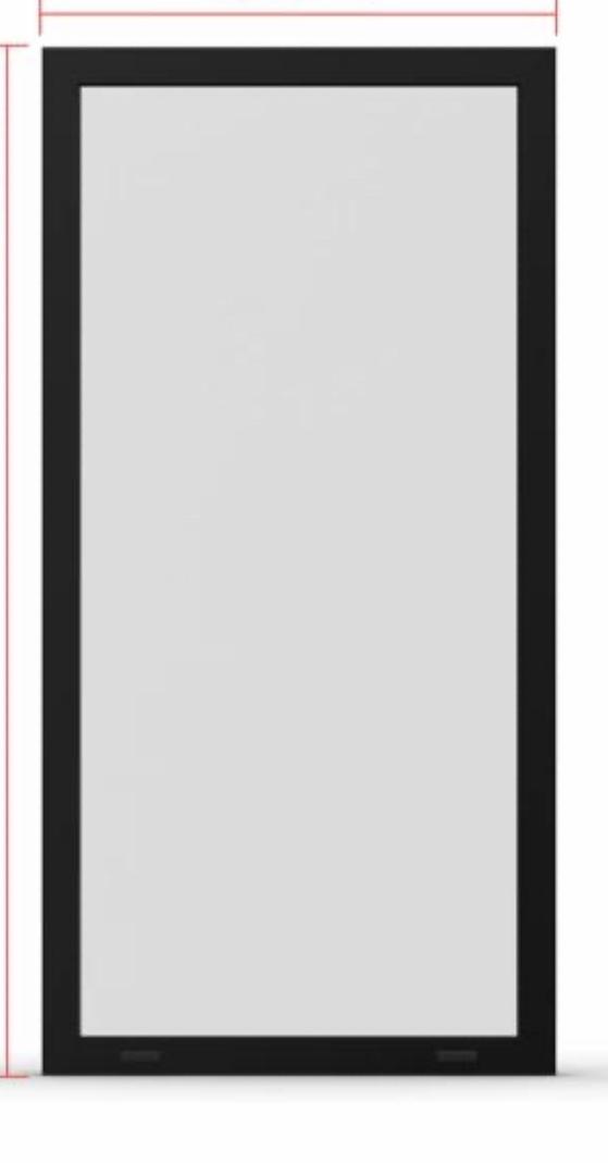 Paño Fijo Herrero Negro Vidrio 4mm. 100cm. x 100cm.